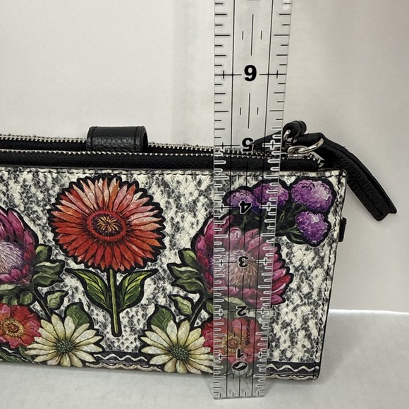 Brighton Africa Stories Floral Double Zip Leather Wallet Wristlet READ - Picture 9 of 10
